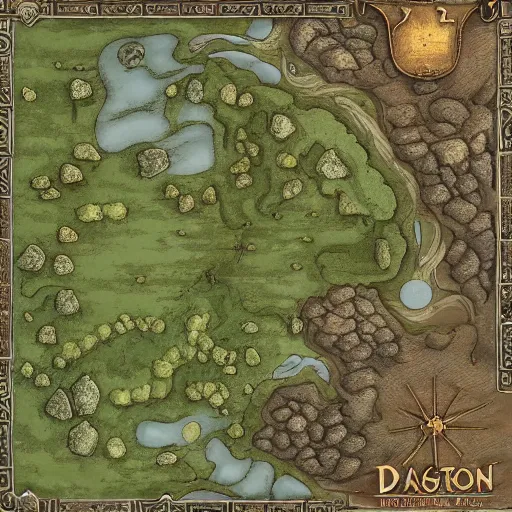 Prompt: An detailed aerial view of a cartonish dnd map , map patreon, fantasy maps, foundry vtt, fantasy grounds, aerial view ,tabletop, inkarnate, dugeondraft, roll2