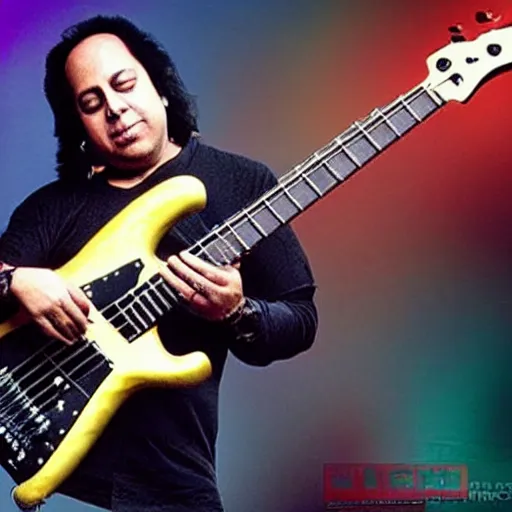 Prompt: ayub bachchu playing bass guitar