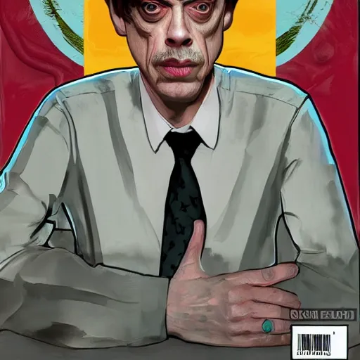 Image similar to steve buscemi in gta v, cover art by stephen bliss, artstation, no text