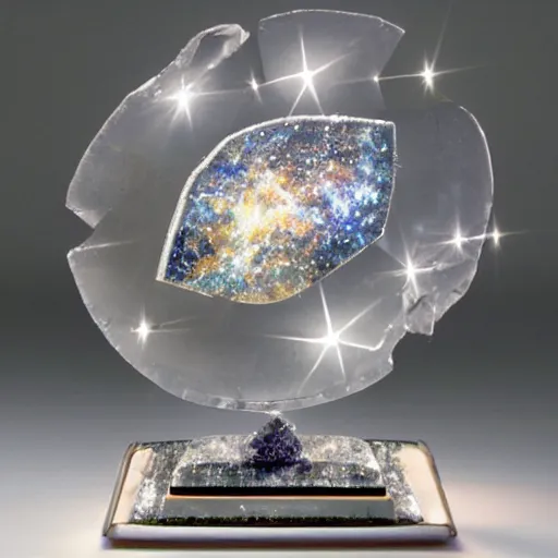 Prompt: crystal sculpture of a galaxy