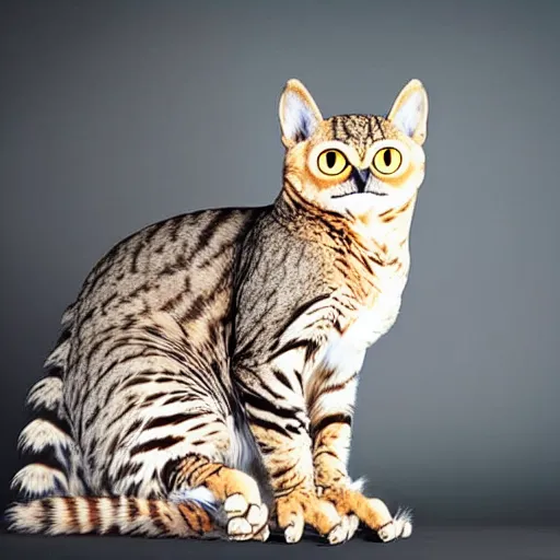 Image similar to a feline owl - cat - hybrid, animal photography