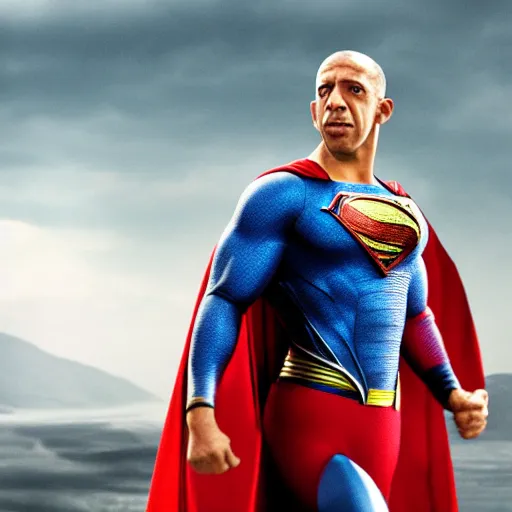 Image similar to vin diesal as superman in man of steel