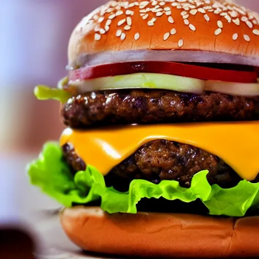 Image similar to closeup photo of most delicious cheeseburger
