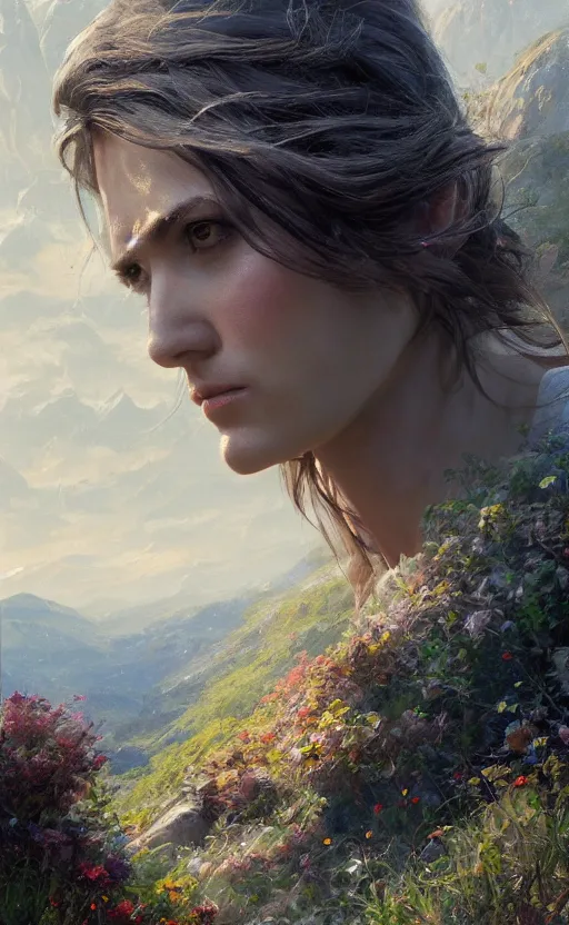 Image similar to most epic landscape, epic cinematic hyperrealism masterpiece. realistic poster with shaded lighting by craig mallismo, artgerm, jeremy lipkin and michael garmash, unreal engine, radiant light, detailed and complex environment, digital art, art station trends, environmental portrait, low angle, 3 5 mm, wide angle