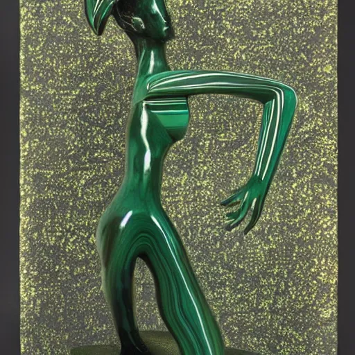 Image similar to malachite by arthur boyd, by hans baldung saturated, lines. a beautiful sculpture. i was born in a house with a million rooms, built on a small, airless world on the edge of an empire of light & commerce.