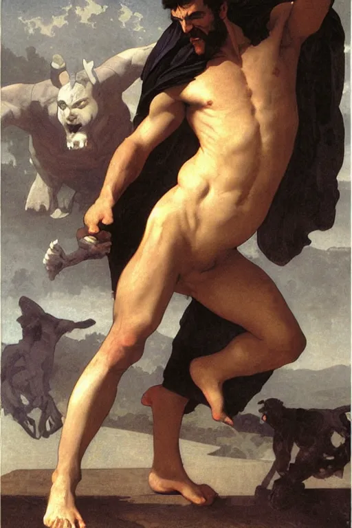 Image similar to Beast (Dr. Henry Philip Hank McCoy) from the X-Men by William Adolphe Bouguereau