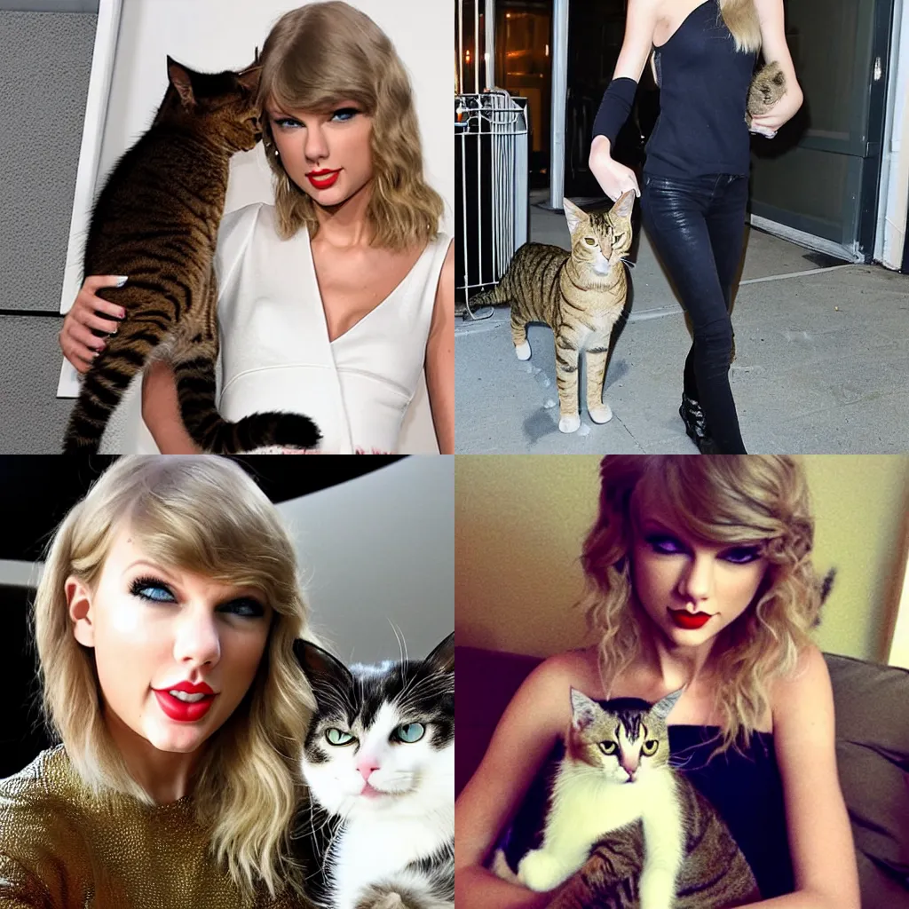 Prompt: Taylor Swift with her cat