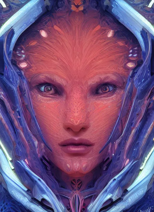 Image similar to symmetry!! portrait of oceanic coral alien in the style of horizon zero dawn, machine face, intricate, elegant, highly detailed, digital painting, artstation, concept art, smooth, sharp focus, illustration, art by artgerm and greg rutkowski and alphonse mucha, 8 k