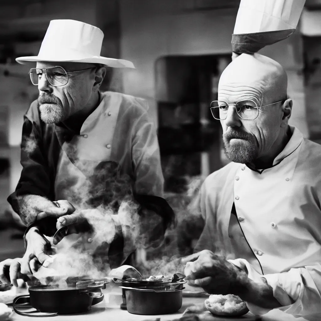 Prompt: heisenberg, cooking, photo, 4 k