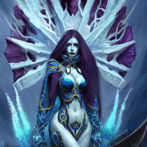 Prompt: the banshee queen from world of warcraft, artstation hall of fame gallery, editors choice, #1 digital painting of all time, most beautiful image ever created, emotionally evocative, greatest art ever made, lifetime achievement magnum opus masterpiece, the most amazing breathtaking image with the deepest message ever painted, a thing of beauty beyond imagination or words