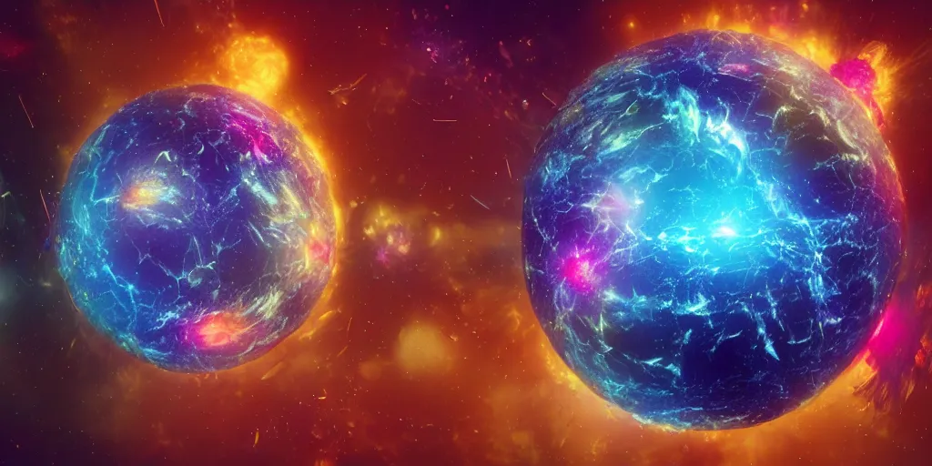 Image similar to multiverse ball, psychedelic ball, universe nebula ball. 3 d render, houdini 3 d, octane 3 d, zbrush, maya, cinema 4 d, blender, natural cinematic volumetric lighting, realistic beautifully detailed post - processing render, epic composition, magical atmosphere, masterpiece, trending on artstation