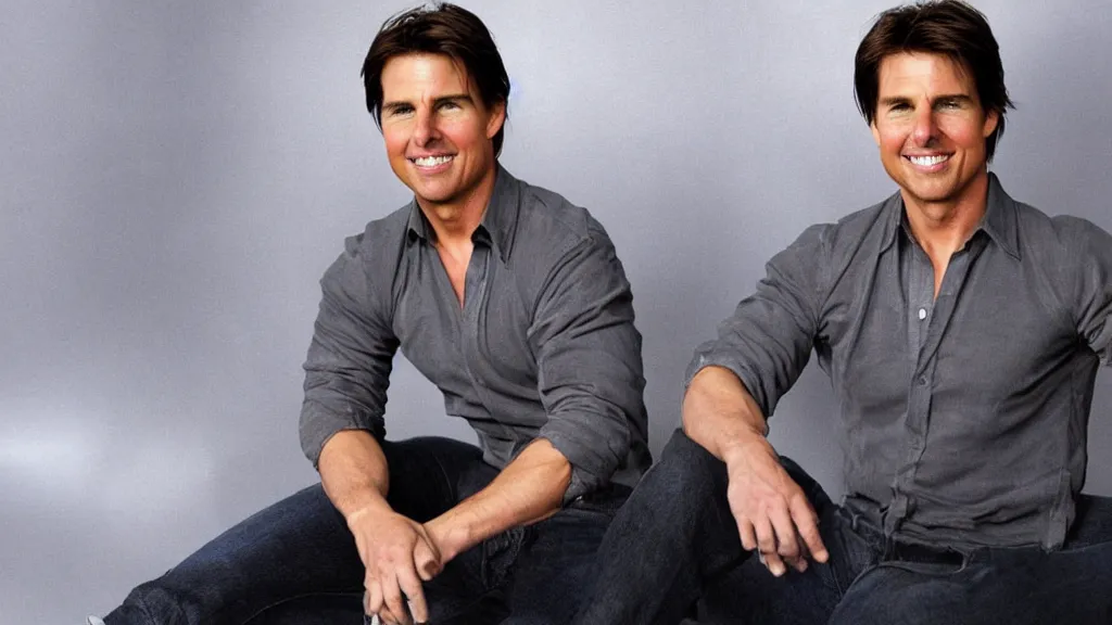 Image similar to A studio photo of Tom Cruise; the most beautiful photo in the world