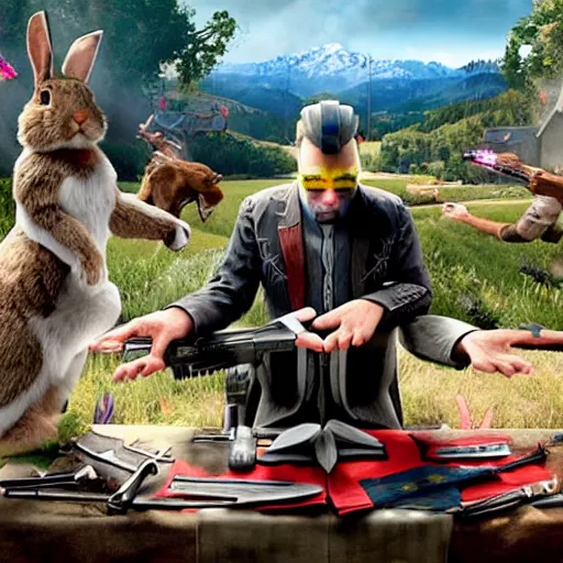 Image similar to a rabbit in the video game Far cry 5