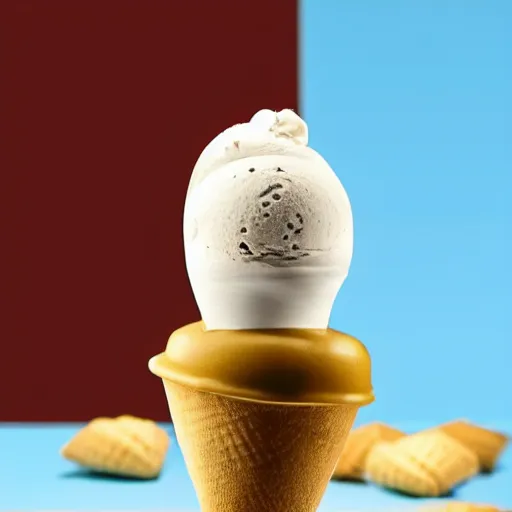 Image similar to mysterious levitating ice cream cone of a very strange flavor that comes with an unusual surprise