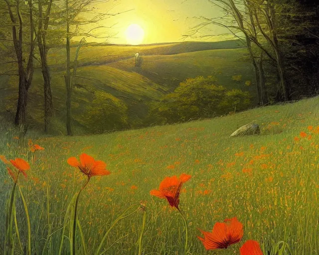 Prompt: wildflowers, sylvain sarrailh, andrew wyeth