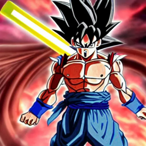 Image similar to goku with berserk sword