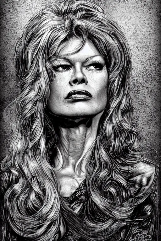 Image similar to brigitte bardot as a beautiful robert crumb crtoon, vivid colors, high details, cinematic, 8k resolution, beautiful detailed, photorealistic, digital painting, artstation, concept art, smooth, sharp focus, illustration, fantasy background, artstation trending, octane render, unreal engine