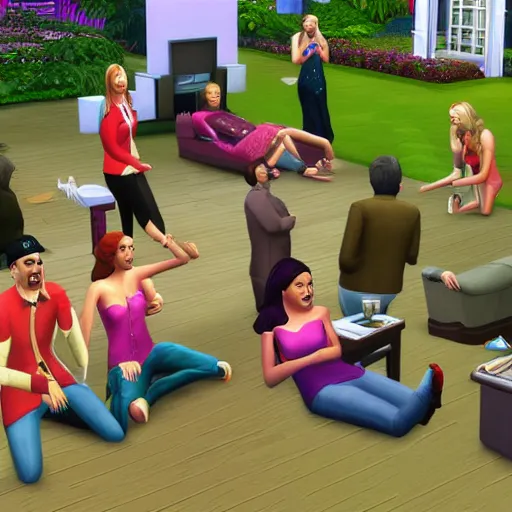 Image similar to the sims having a nightmare