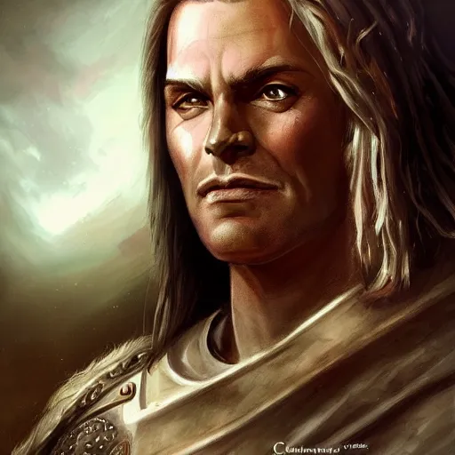 Image similar to portrait of vercingetorix by charlie bowater