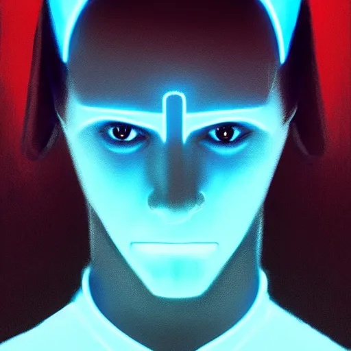 Prompt: A portrait of Jared Leto, Tron art, art by greg rutkowski, matte painting, trending on artstation