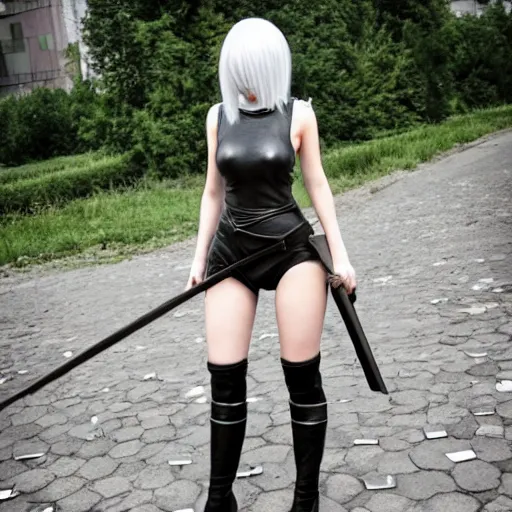 Image similar to a 2 from nier : automata in kiev, ukraine