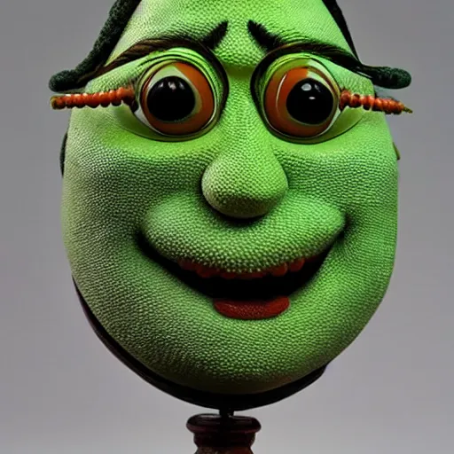 Image similar to intricate detailed bust of mike wazowski being handcrafted by mao zedong