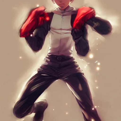 Image similar to anime portrait of an anime Will Smith dressed like One Punch Man by Stanley Artgerm Lau, WLOP, Rossdraws, James Jean, Andrei Riabovitchev, Marc Simonetti, and Sakimichan, trending on artstation