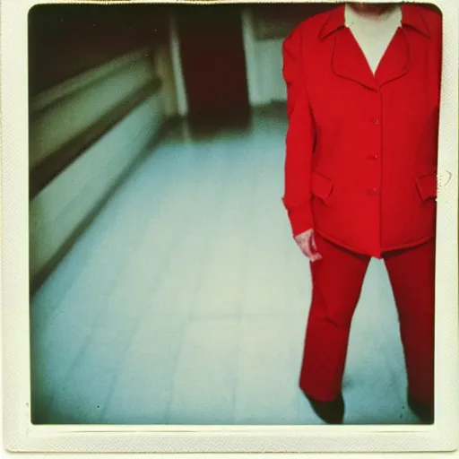 Image similar to polaroid george costanza as in red communist clothing, 1 9 7 0 s, colored, by nan goldin