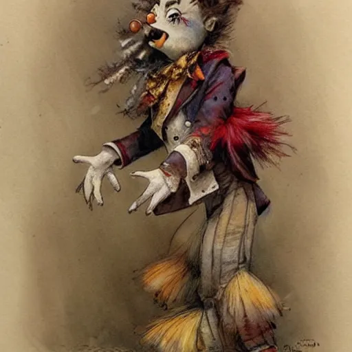 Prompt: ( ( ( ( ( alegria circus clown. muted colors. ) ) ) ) ) by jean - baptiste monge!!!!!!!!!!!!!!!!!!!!!!!!!!!