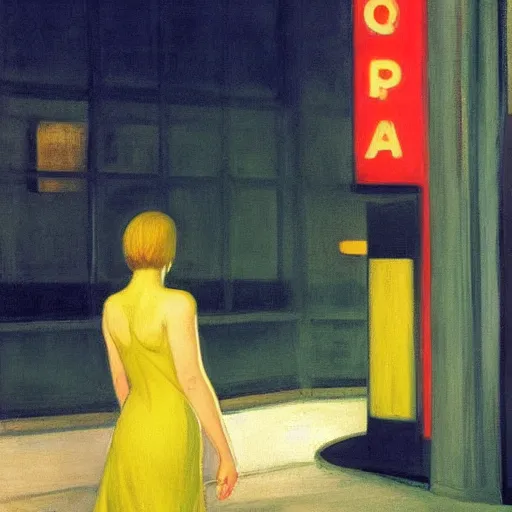 Image similar to Blade Runner by Edward hopper