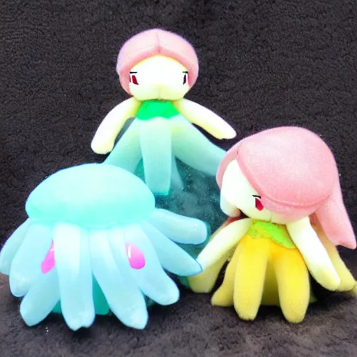 Prompt: cute fumo plush of a jellyfishgirl, jellyfish, anime girl, fumo