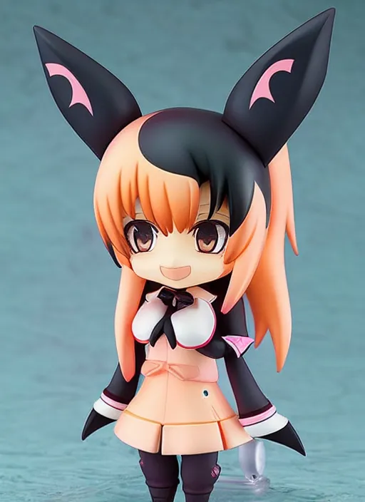 Image similar to nendoroid anime beautiful cute bat peach, fullbody, anime, nendoroid,