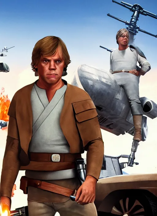 Prompt: luke skywalker in gta 5 loading screen