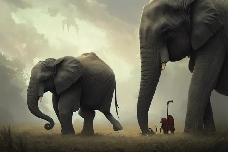 Image similar to 🐘, Greg rutkowski, Trending artstation, cinematográfica, digital Art