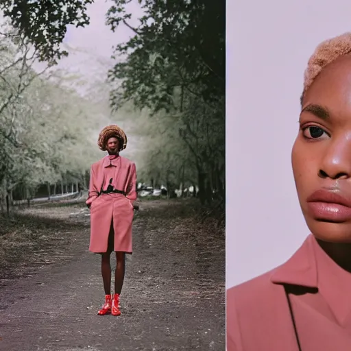 Image similar to realistic photoshooting for a new aime leon dore lookbook, color film photography, portrait of a beautiful blonde woman, in style of Tyler Mitchell, 35mm, graflex