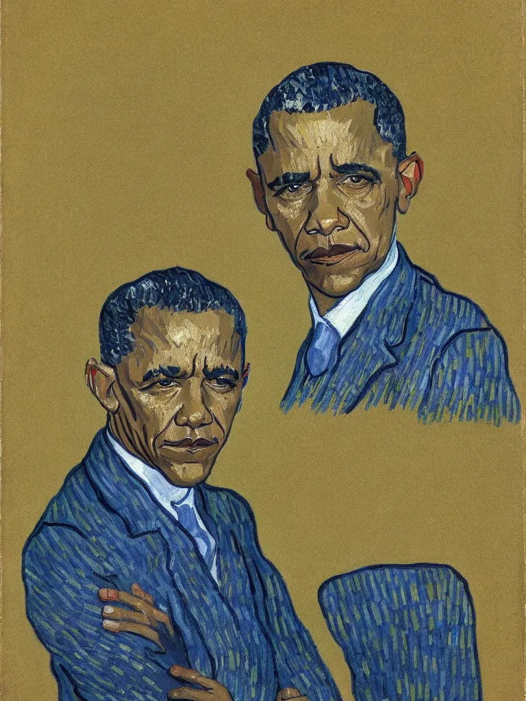 Image similar to Barak Obama portrait by Van Gogh