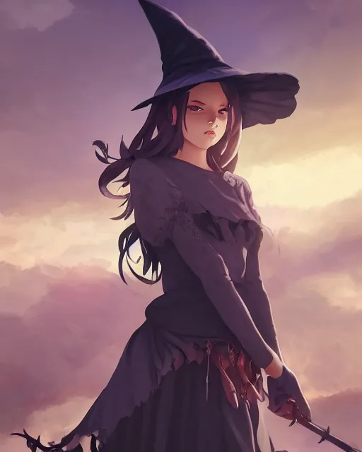 Image similar to medieval witch girl, full shot, atmospheric lighting, detailed face, by makoto shinkai, stanley artger m lau, wlop, rossdraws, james jean, andrei riabovitchev, marc simonetti, krenz c