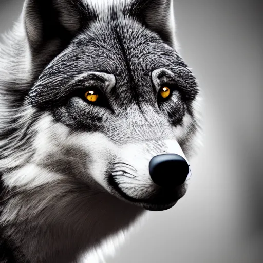 Image similar to muscular anthro wolf, casualwear, grey fur, city night background, field of depth, bokeh, award-winning photorealistic uhd 8k