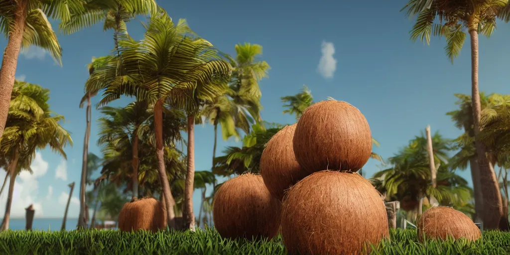Prompt: it can stand 2 0 years if you pray it would,, silly, coconuts, ultra realistic, unreal engine 5, depth of field, bokeh, octane render, 8 k hd,