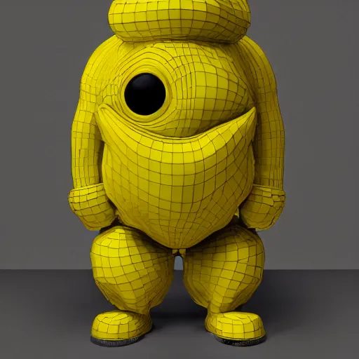 Image similar to yellow blob by James Jean and by beeple, 3D render, unreal engine,