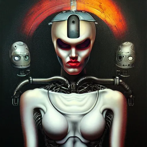 Image similar to Lofi Scorn Giger portrait Pixar style by Tristan Eaton Stanley Artgerm and Tom Bagshaw