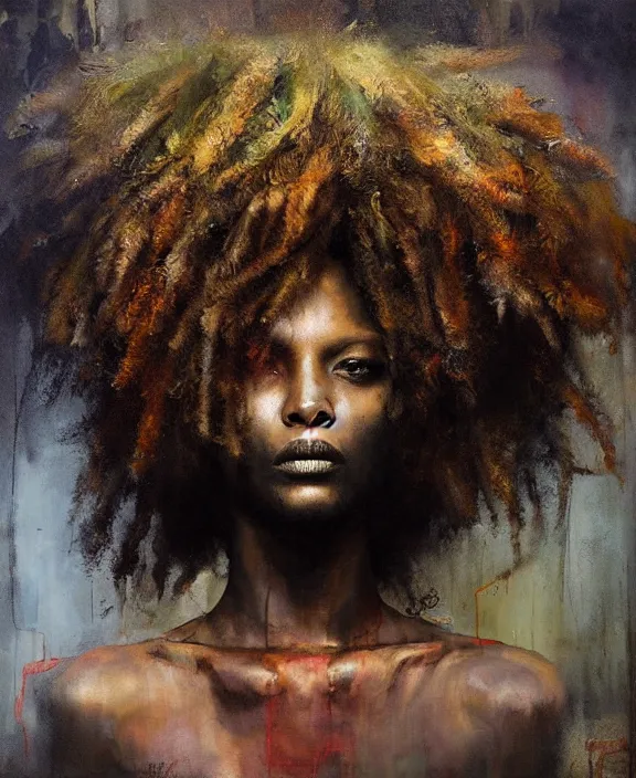 Image similar to afro medusa by jeremy mann