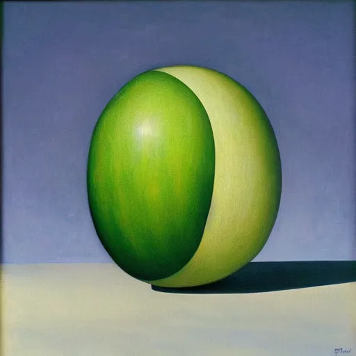 Prompt: painting of a watermelon by rene magritte, hd, 4 k, detailed, award winning