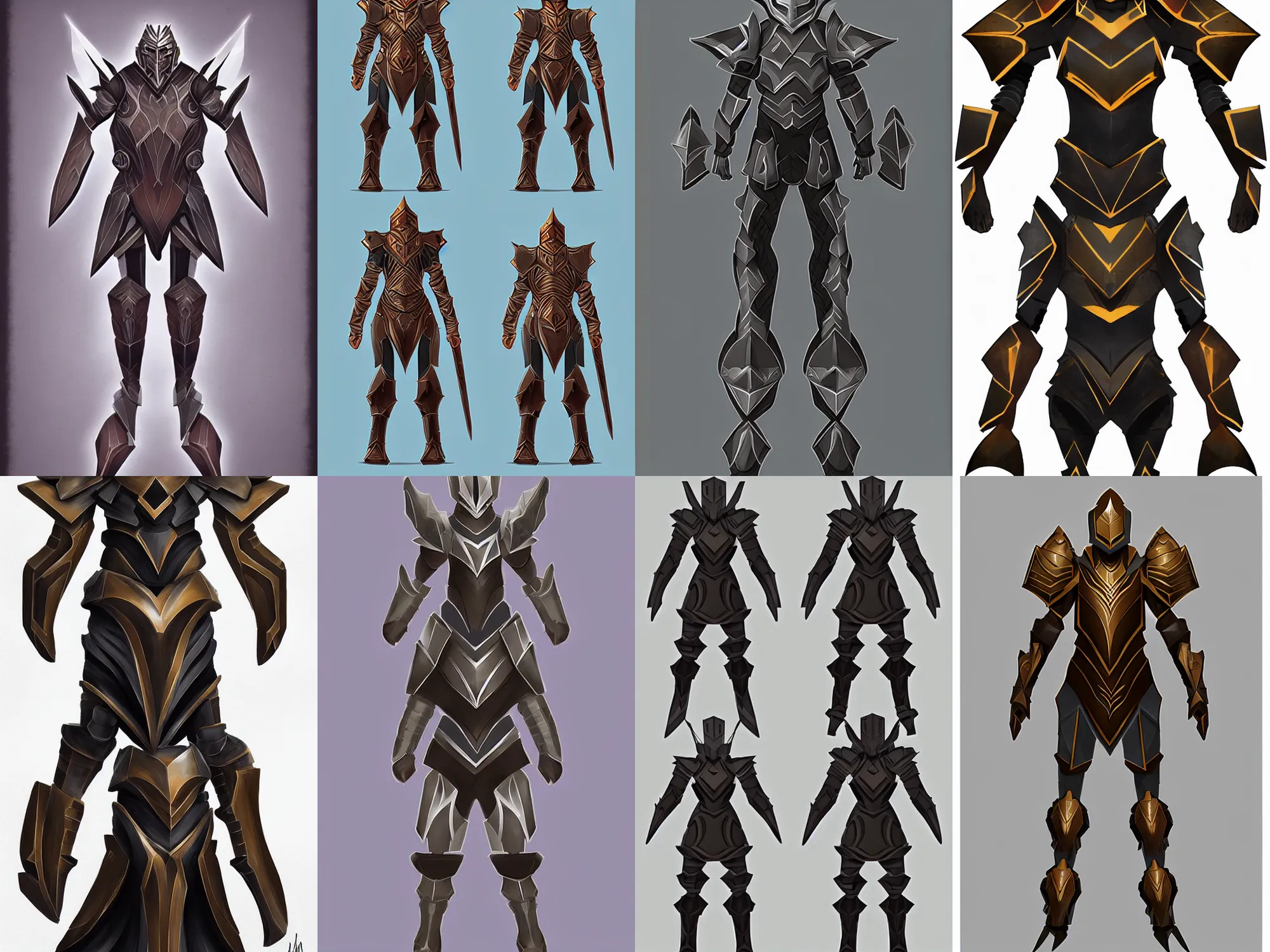 Prompt: geometric armor, character concept, fantasy concept art