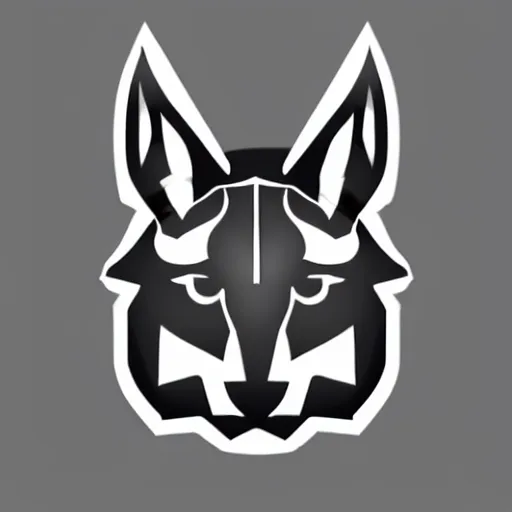 Prompt: modern minimalistic stylised logo of a lynx head, symmetrical, white with black background, elite dangerous, vector image