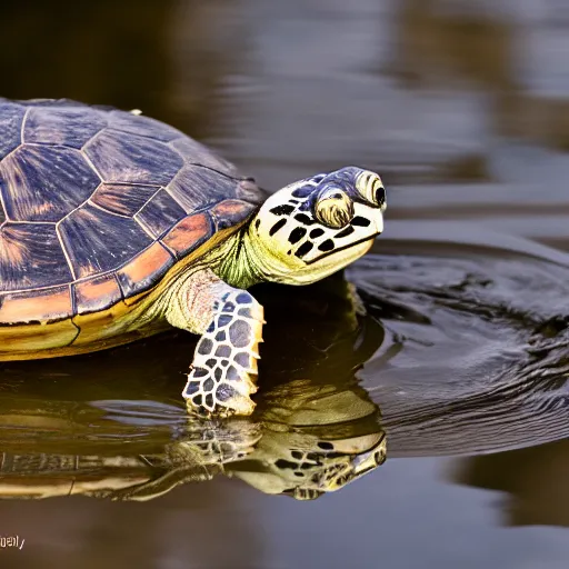 Image similar to cute photo of Pope Francis blessing pond turtle, HD photography, Canon eos r3, 8k resolution, red ear slider