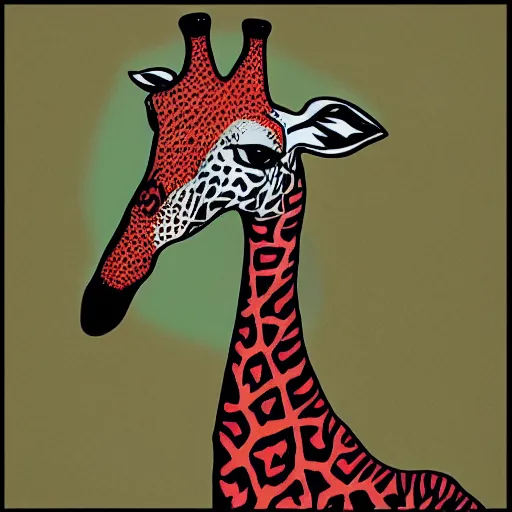 Prompt: “giraffe, dotart, album art in the style of James Jean”