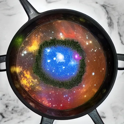 Prompt: universe in a pot, universe