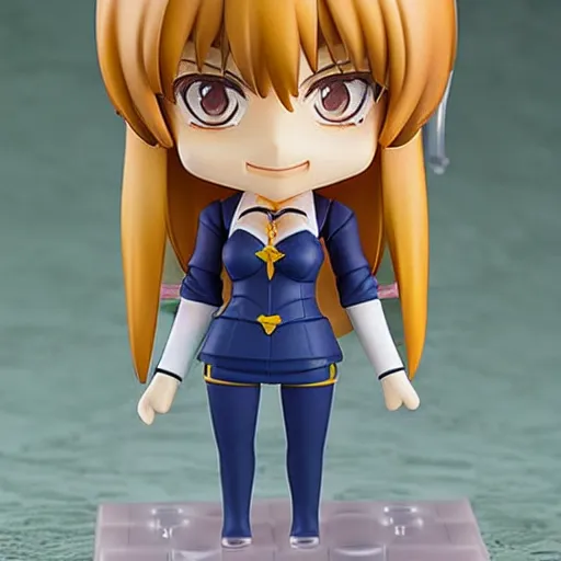 Image similar to an anime nendoroid figurine of Emma Stone, fantasy, figurine, product photo