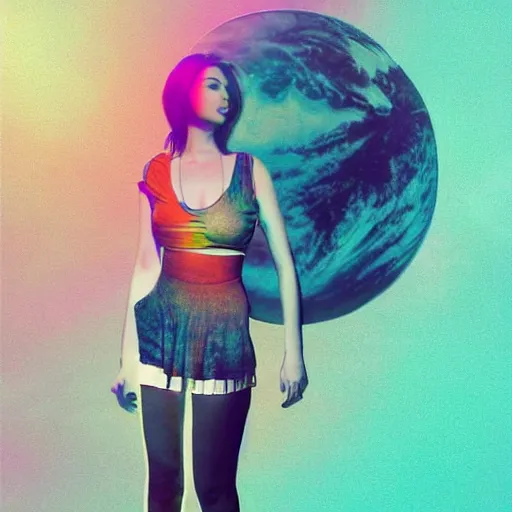 Prompt: a creative photo manipulation, photoshop, digital art, vaporwave
